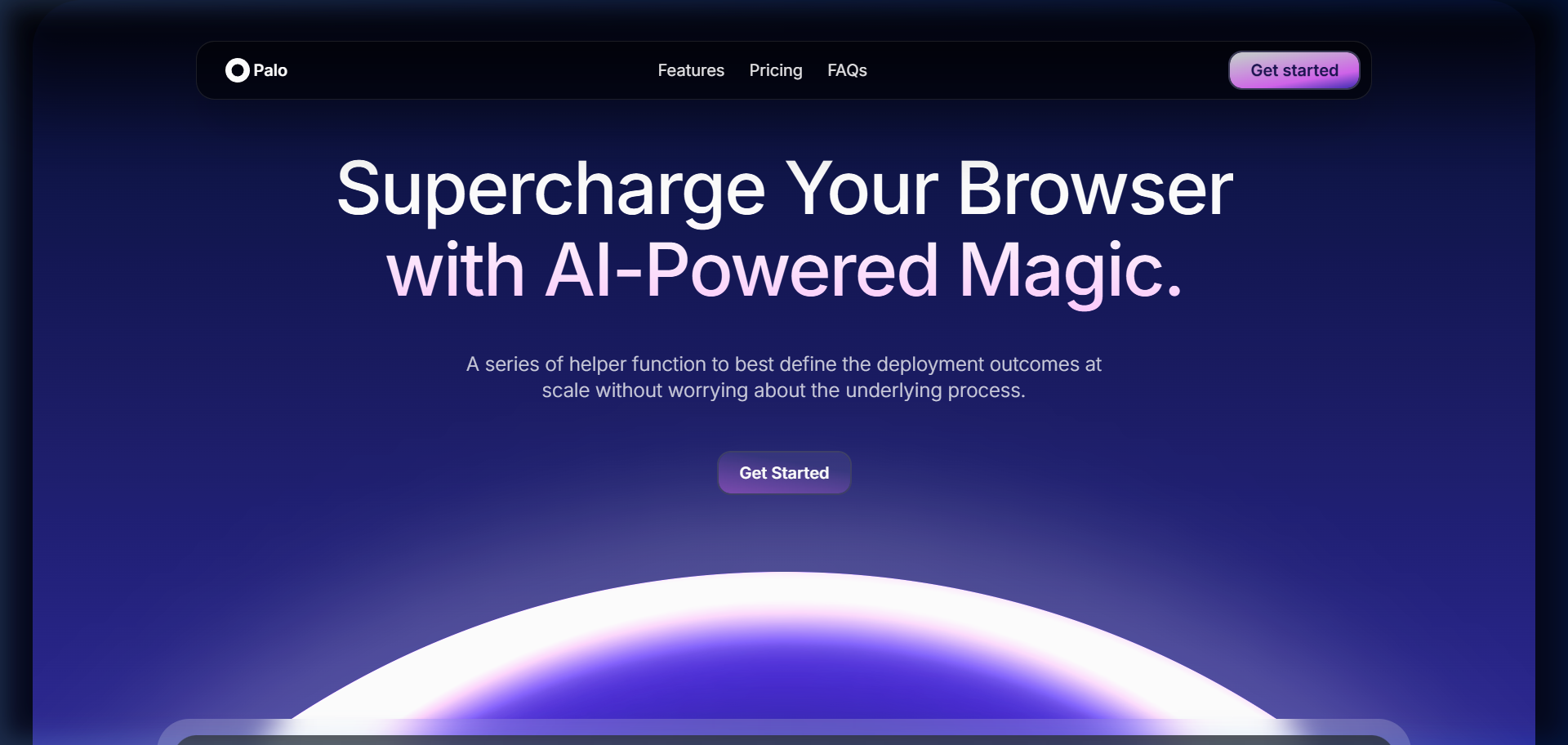 Agentic landing page hero